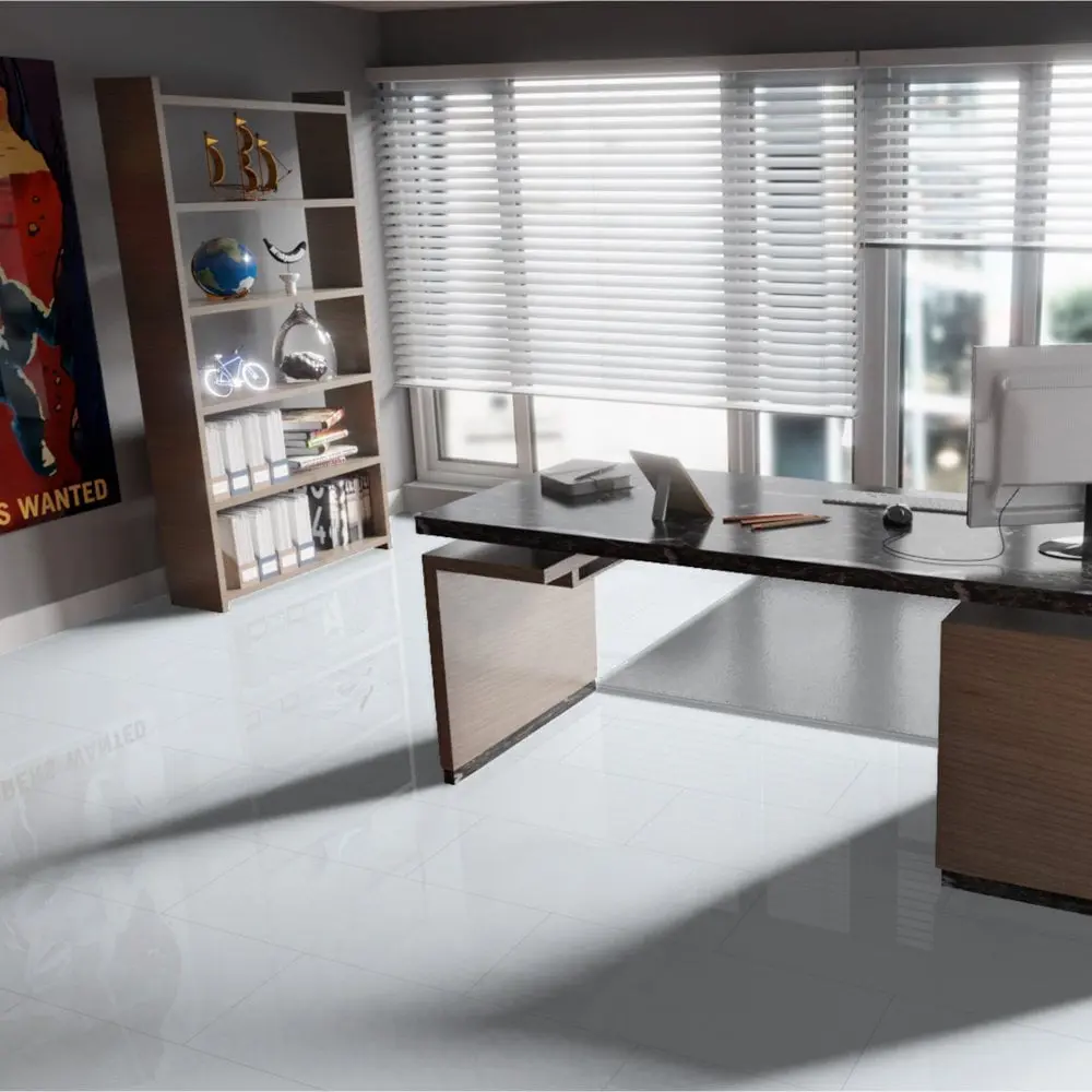 Pure White High Gloss Laminate Tile 8mm