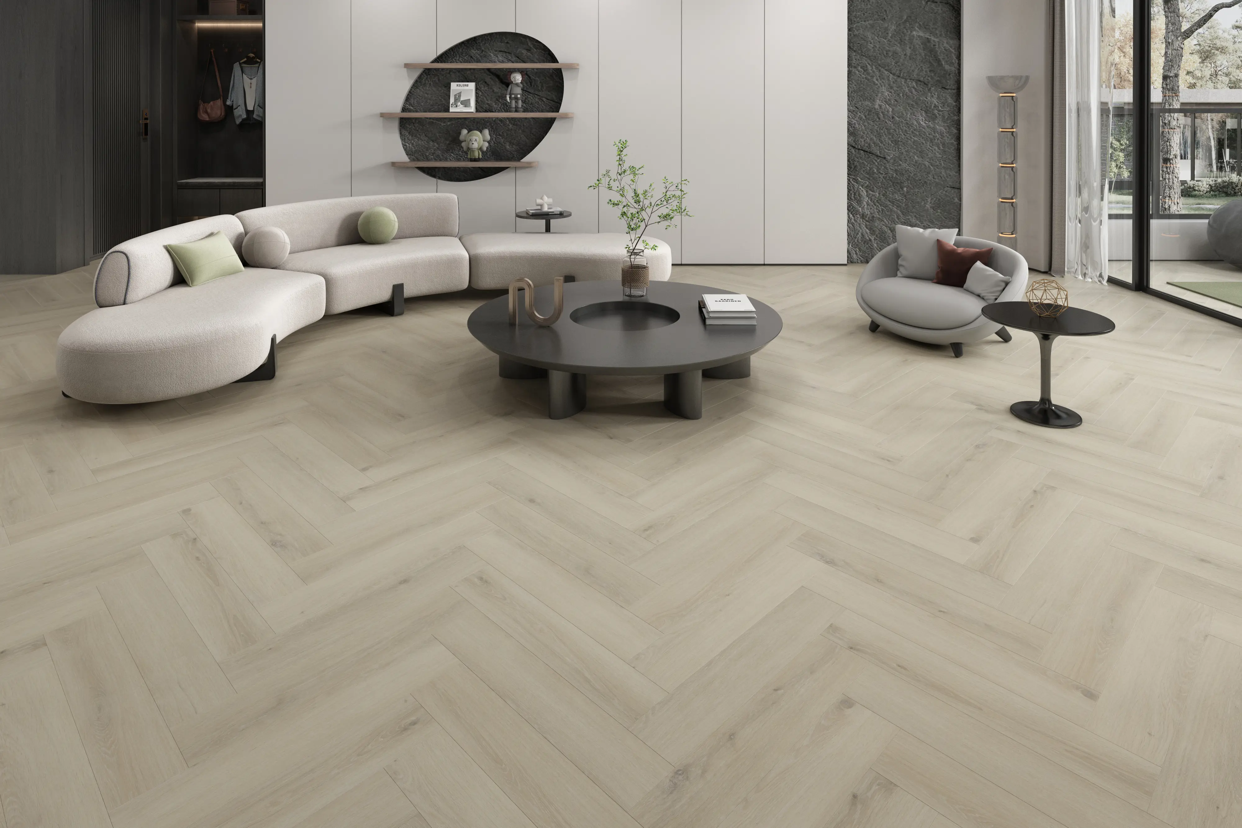 Blonde Oak 5mm SPC Herringbone