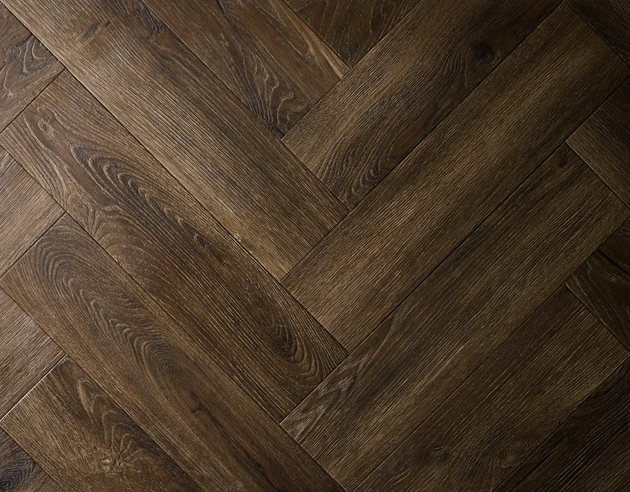 Rich Oak Herringbone Embossed Dryback LVT