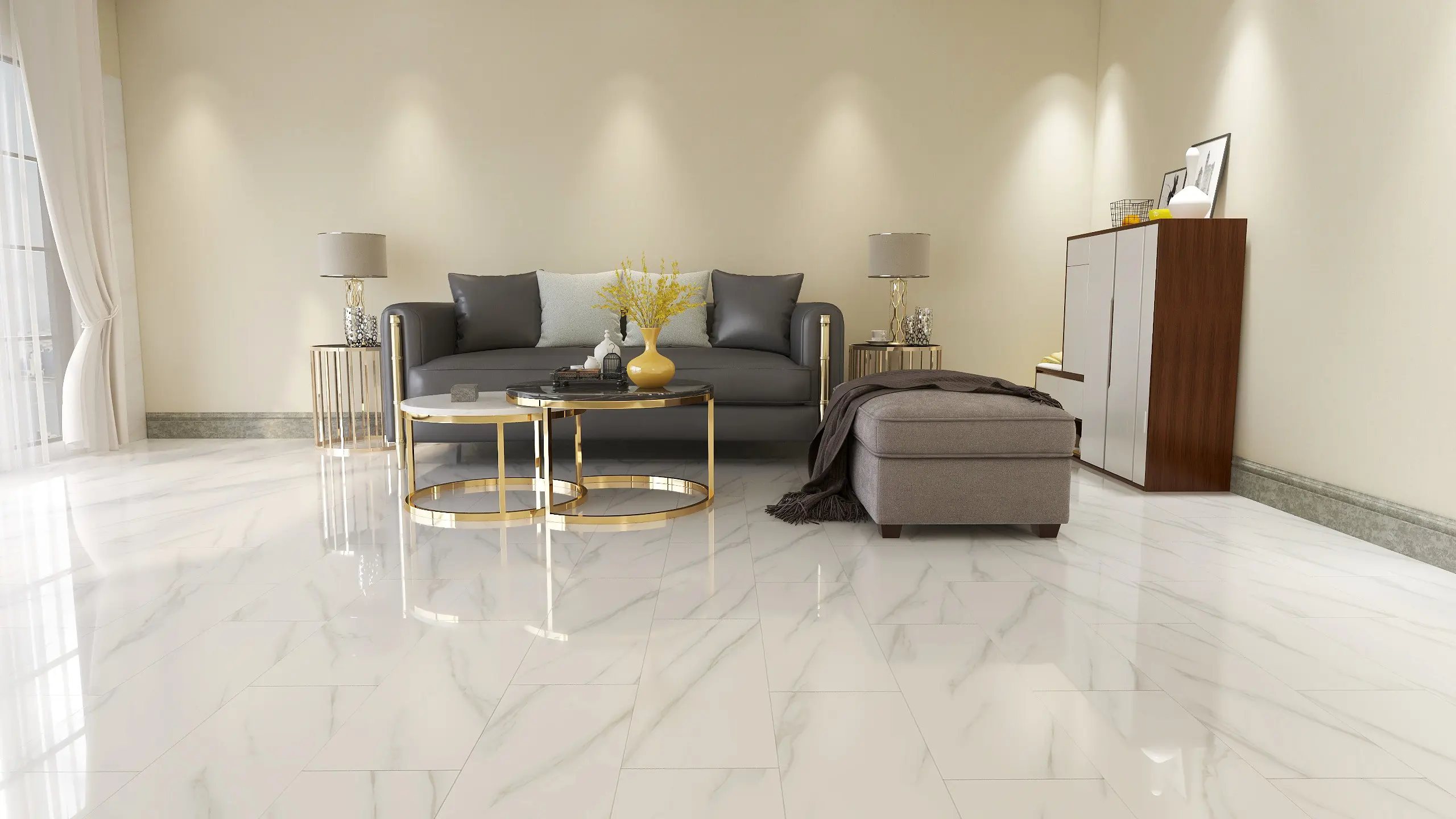 Carrara White Marble Tile 6mm PREMIUM SPC Click