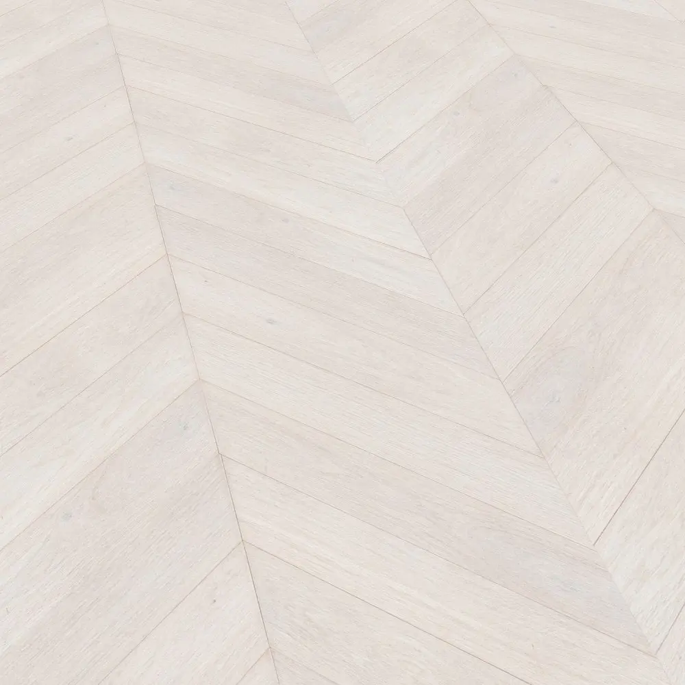 Chevron Ivory White Matt Lacquered Engineered