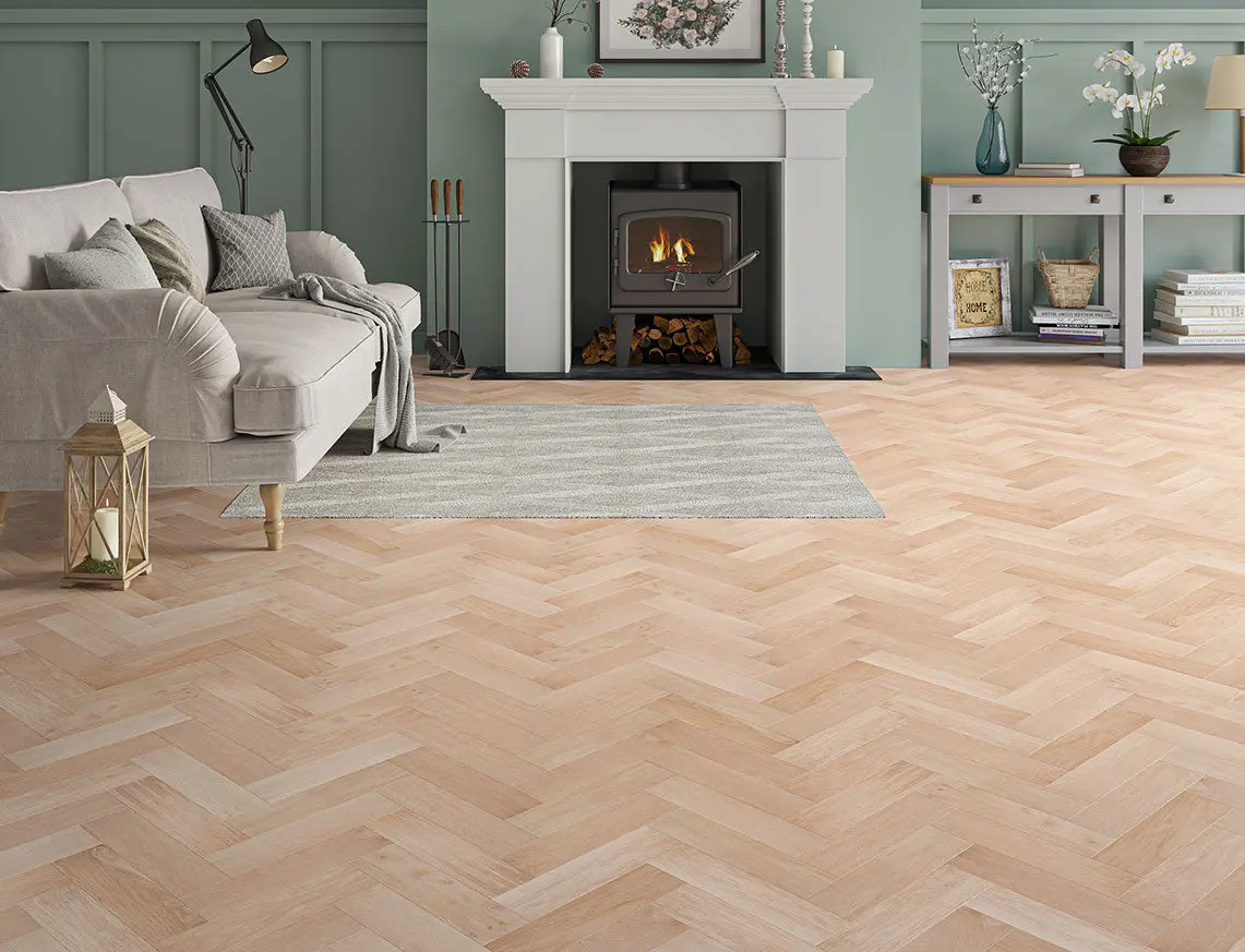 Misty 10mm Unfinished Engineered Oak Herringbone