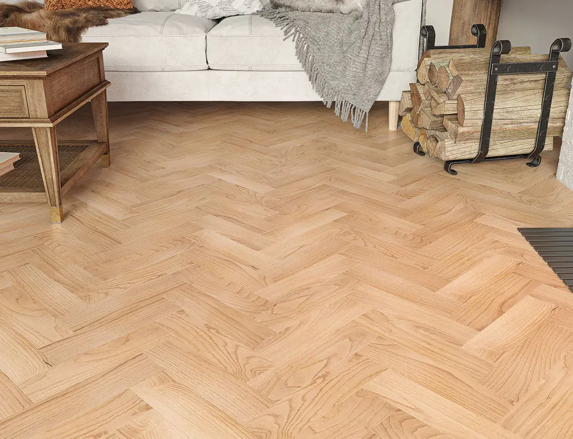Wheatgold 10mm Engineered Oak Herringbone