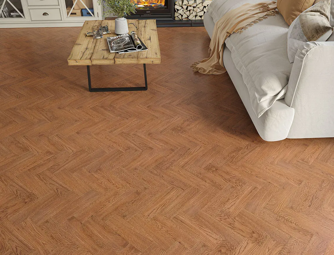 Cinder 14mm Engineered Oak Herringbone