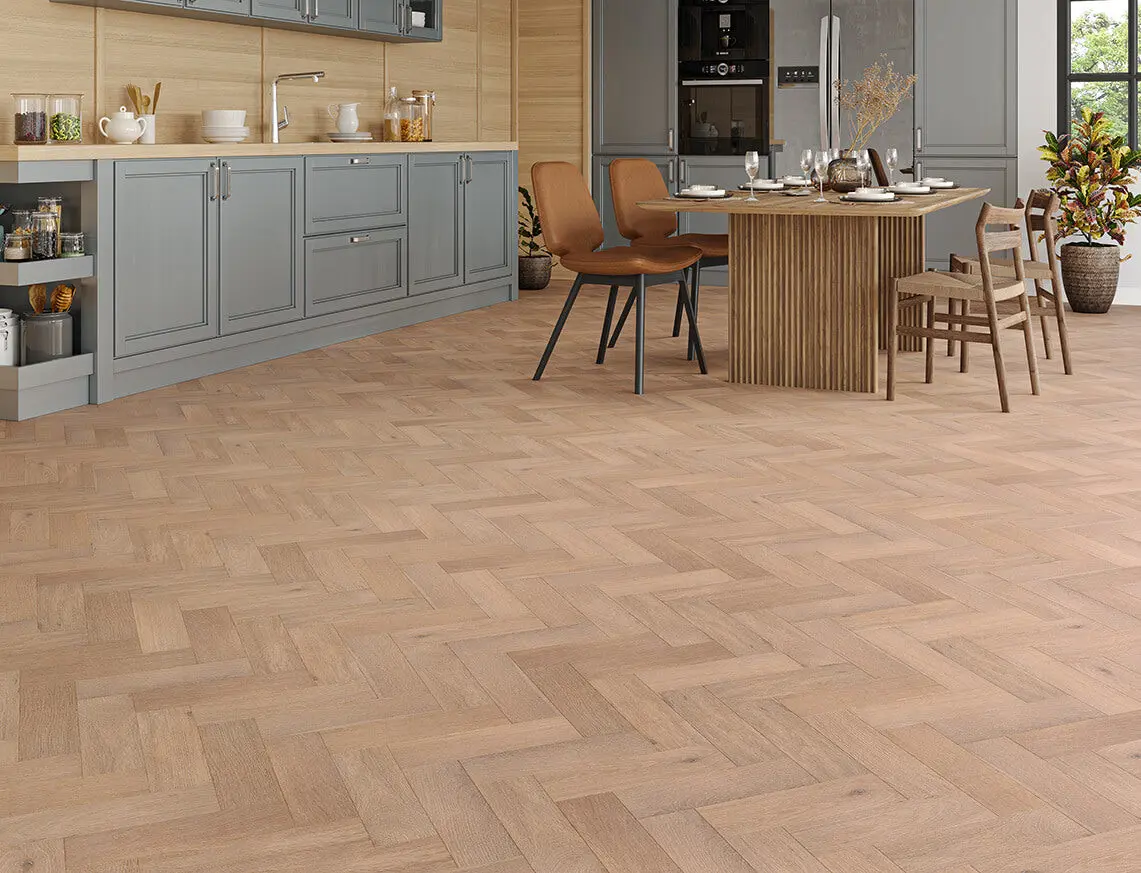 Sunwash 14mm Engineered Oak Herringbone