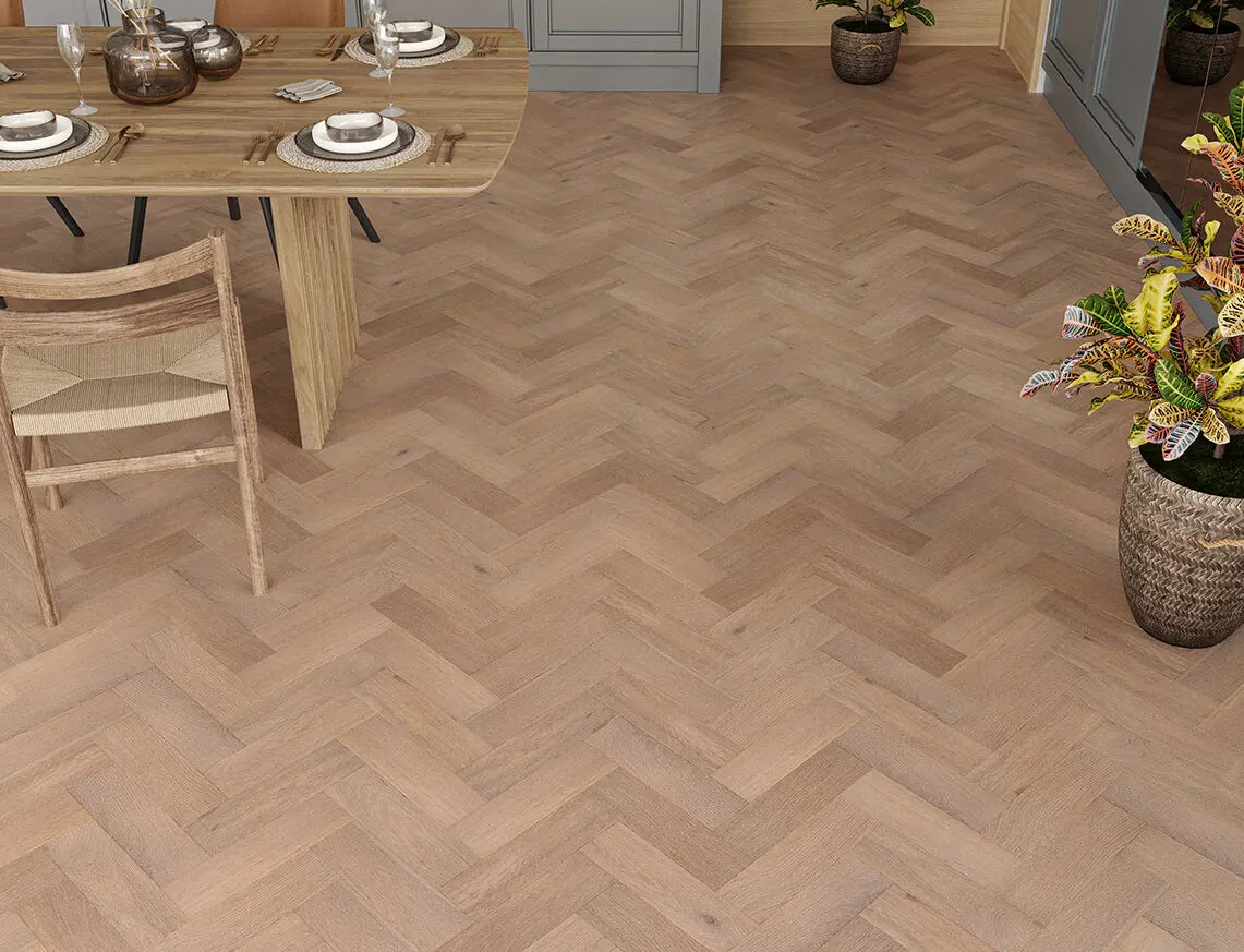 Sunwash 14mm Engineered Oak Herringbone